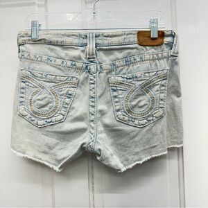 Big Star light wash raw hem‎ denim jean shorts women's 27